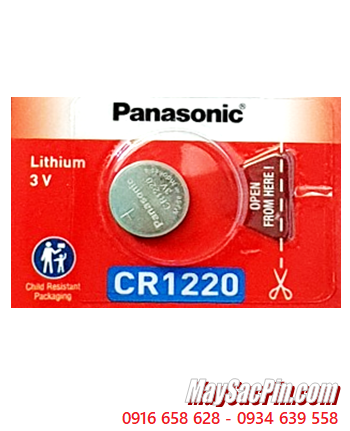 Panasonic CR1220; Pin 3v lithium Panasonic CR1220 _Made in Indonesia (MẪU MỚI)